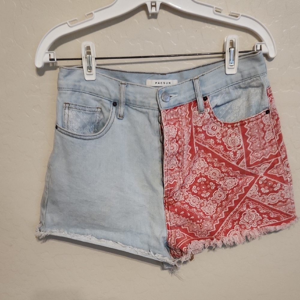PacSun Women's Two-Tone Jean Shorts